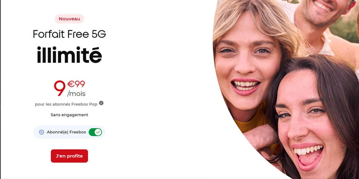 des jeunes heureux de profiter de l'offre 5g de free mobile